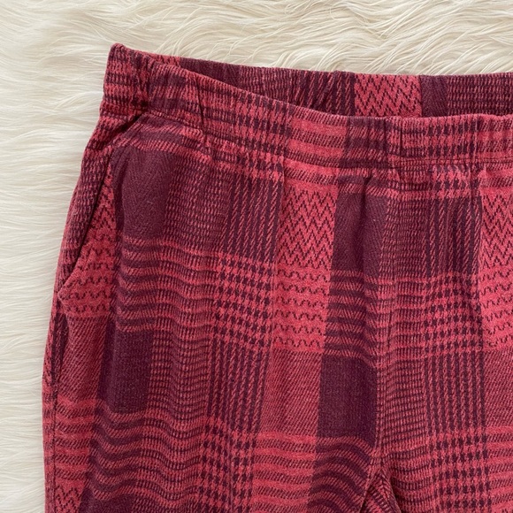 Land’s End Red Burgundy Plaid Sport Knit High Rise
Elastic Waist Pull On Pants - Picture 4 of 11